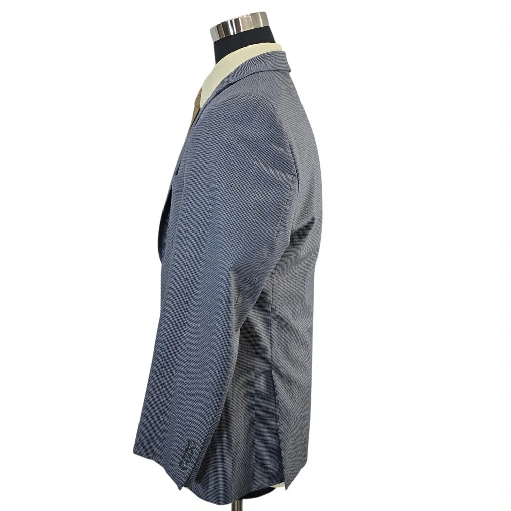 Stafford Mens 44 Reg Classic Fit Year Round Sport‎ Coat Blazer Blue Check